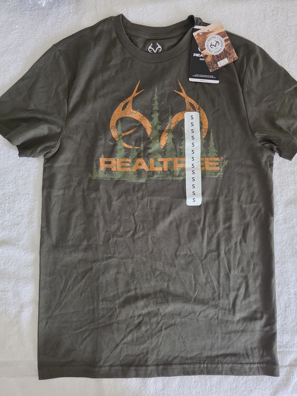 Realtree Olive Green Short Sleeve Tee with Orange Logo